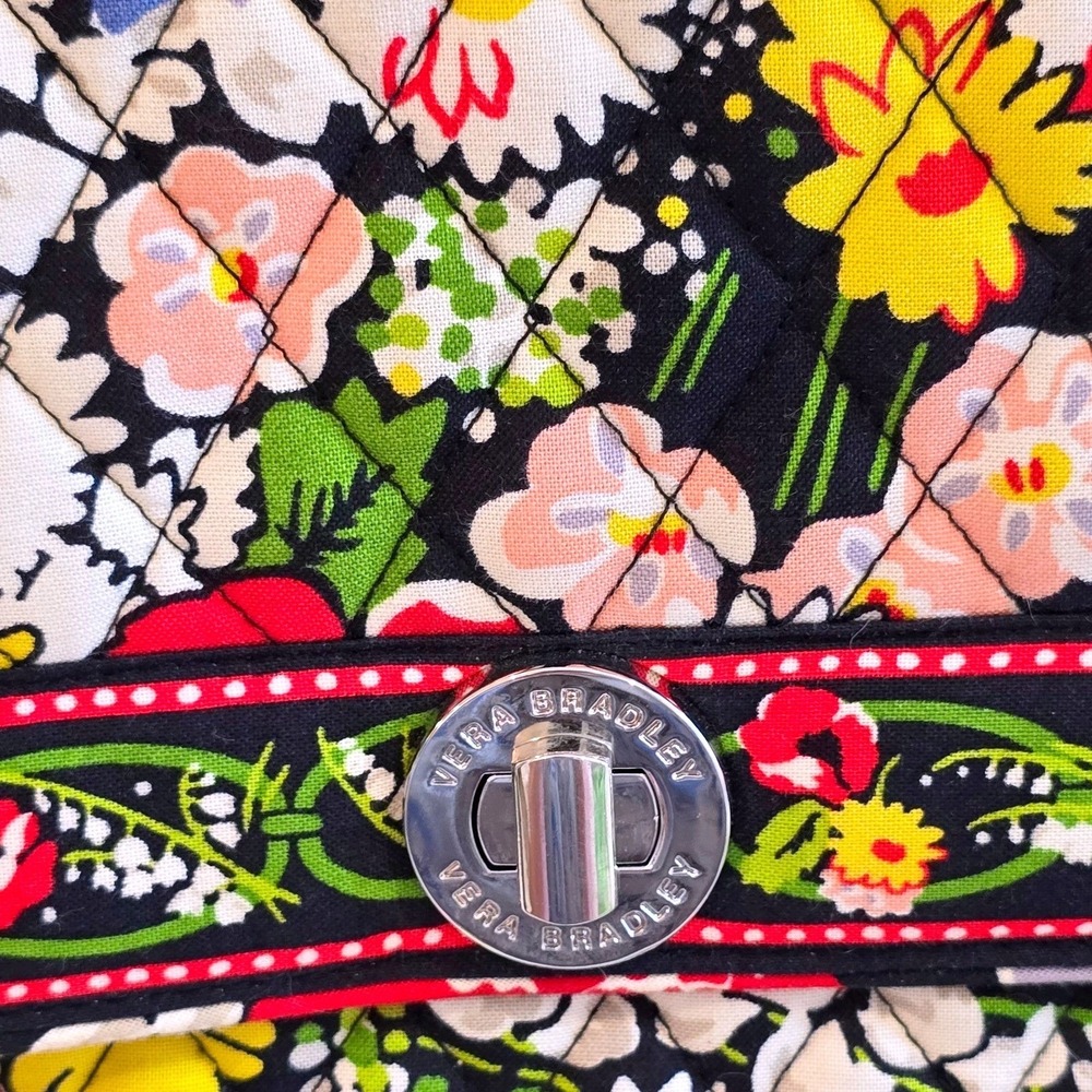 Vera Bradley Poppy Fields Mini Briefcase Crossbody Bag Retired Turn Lock Flap M - Picture 4 of 9